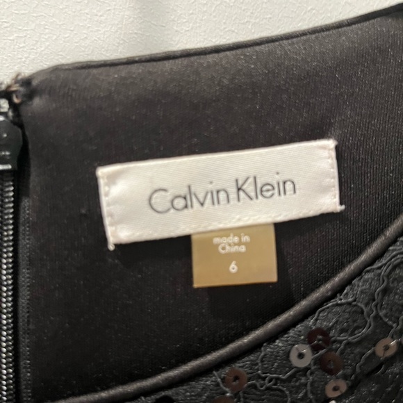 Black Sequin Calvin Klein Cocktail Dress - 6 - Picture 6 of 7